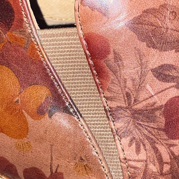 SOFFT WO SIZE 11 Leather Floral Brown Ankle Boots slight wedge heel approx 4” - Picture 7 of 11